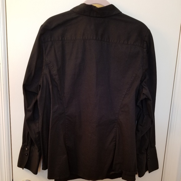 Lane Bryant 24 Black Long Sleeve Blouse - Picture 3 of 4
